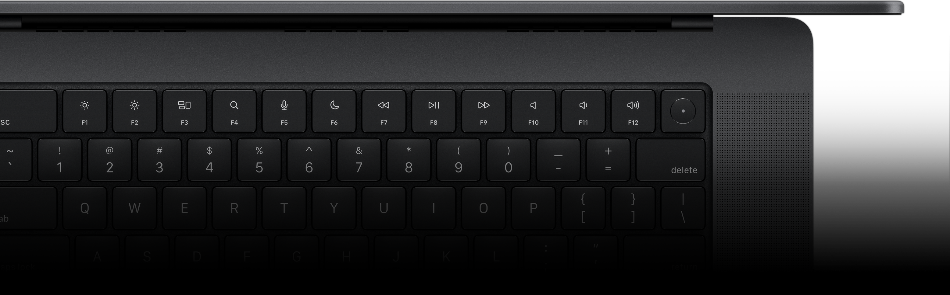 Un puntero que muestra la tecla de Touch ID en el Magic Keyboard.